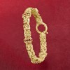 Ross-Simons 1.50 ct. t.w. Garnet Station Byzantine Bracelet in 18kt Gold Over Sterling - 3 of 4
