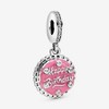 Sterling Silver Pink Birthday Cake Dangle Charm with CZ & Enamel - Gift for Her - 2 of 4