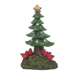 Transpac Resin 9.25 in. Multicolored Christmas Light Up Cardinal Tree - 1 of 2