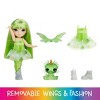 Rainbow High Littles Rainbow Fantasy Fairies + Pet - Emerald Green 5.5" Small Doll & Dragon - 3 of 4