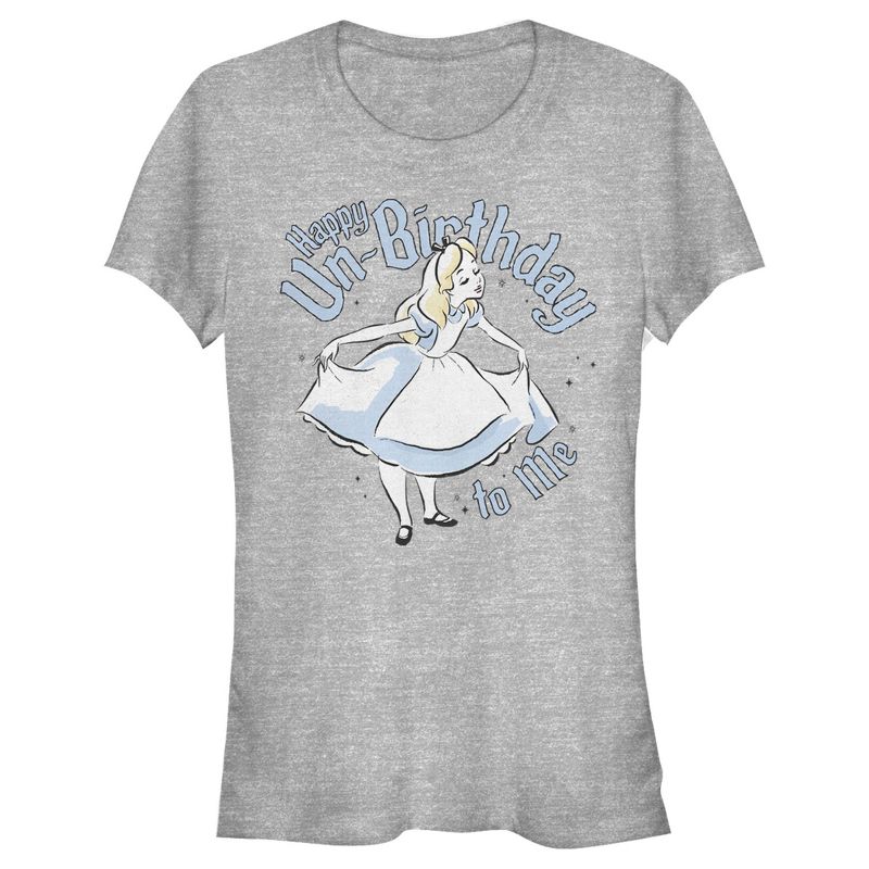 Junior's Women Alice in Wonderland Happy Un-Birthday To Me T-Shirt, 1 of 5