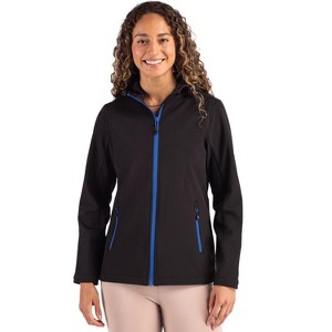 Clique Tempo Recycled Stretch Softshell Womens Hooded Jacket - 1 of 2