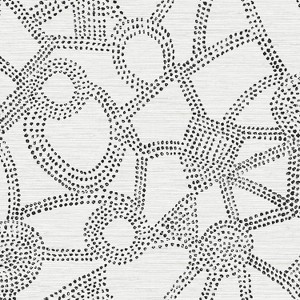 Nikki Chu Amhara Peel and Stick Wallpaper White/Black: Self-Adhesive Vinyl, Abstract Pattern, 30.8 Sq Ft Coverage - 1 of 4