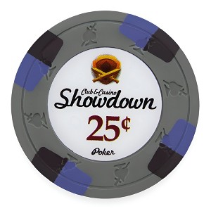 Slickblue 25-Pack Showdown 13.5g Poker Chips, Clay Composite, Sword & Spade Mold, Two-Tone Edge, $0.25-$25,000 - 1 of 3