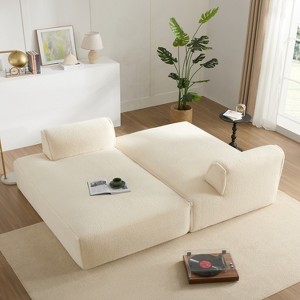 Whisen 72" Oversized Modular Right Facing Foam Filled Sofa Bed for Living Room Elderly Baby Friendly No Assembly Free Combination - 1 of 4