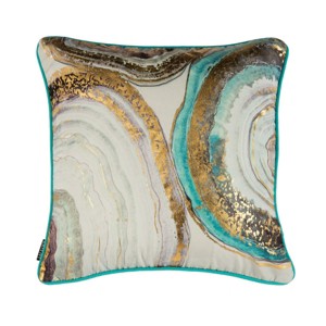 Nima Pillow - Blue/Gold - 18"X18" - Safavieh - 1 of 4