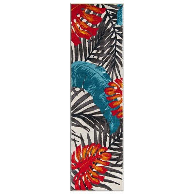 World Rug Gallery Contemporary Tropical Floral Leaves Non Slip Area Rug