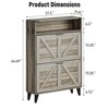 Farmhouse Shoe Storage Cabinet for Entryway, Freestanding Wood Narrow Hidden Shoe Cabinet Organizer with 2 Flip Drawers for Entrance, Living Room - 2 of 4