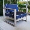Courtyard Casual Driftwood Gray Teak Modern North Shore Outdoor Club Chair with Cushions - 2 of 4