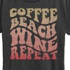 Women's - Instant Message - Coffee Beach Wine Repeat Short Sleeve Graphic T-Shirt - 2 of 4