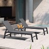 PURPLE LEAF Patio Chaise Lounge Set 2 Pieces Textilene Pool Lounge Chairs with Wheels Sunbathing Chair for Outdoor, Beach, Yard, Side Table Included - 3 of 4