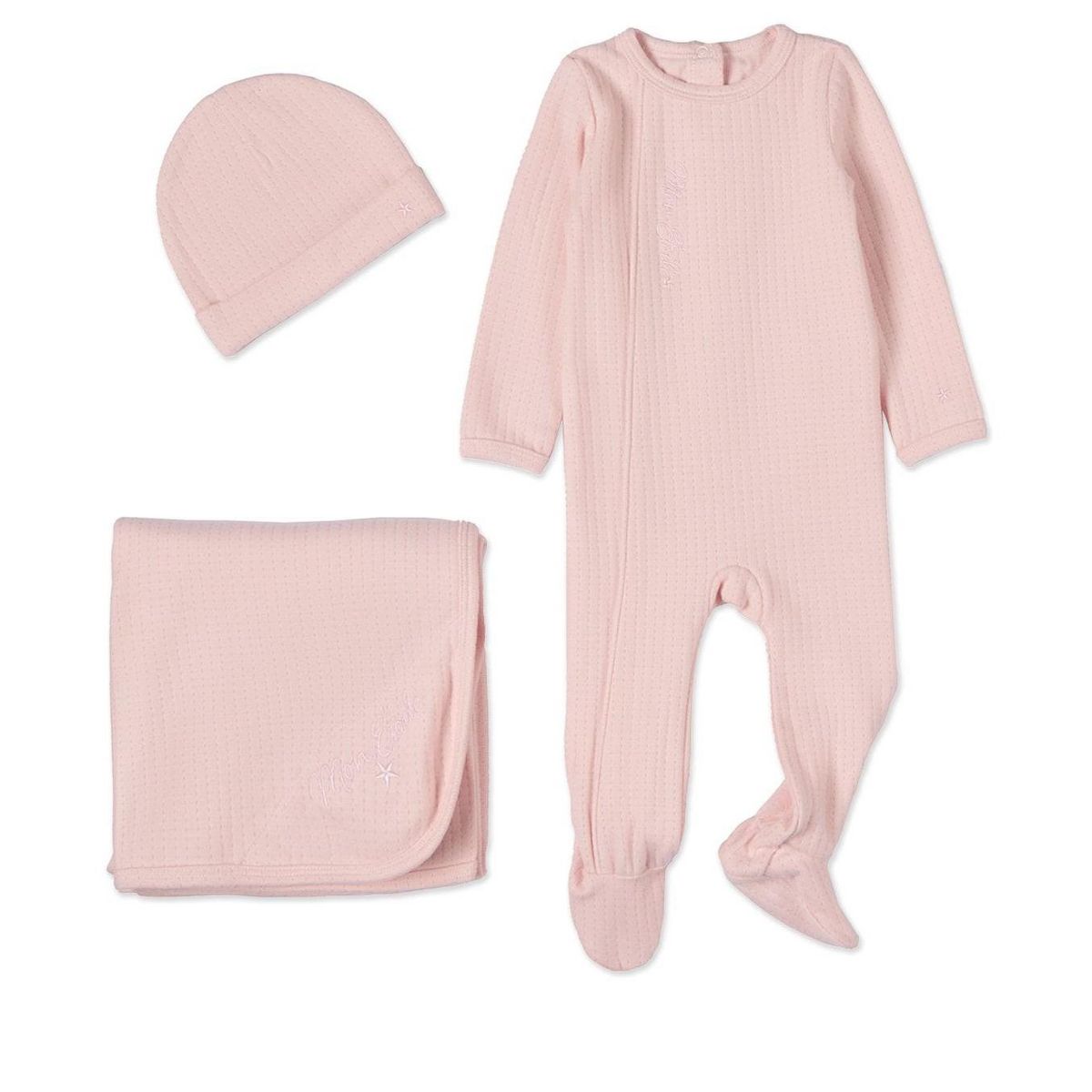 MiniMoi 3 Piece Baby "Mon Etoile" Cotton Rich Pointelle Footie Set - thumbnail 5