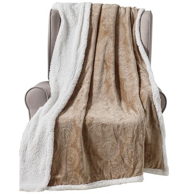 Plazatex Caesar Decorative Super Soft Throw Blanket for Sleep/Decor 50" x 60" Taupe