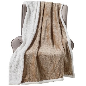 Plazatex Caesar Decorative Super Soft Throw Blanket for Sleep/Decor 50" x 60" Taupe - 1 of 4