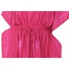 LA LEELA Women's House Daily Routine Evening Wear Vacation Holiday Casual Loungewear Loose Caftan Knee Length Dress for Women 2X-3X Pink, Solid - 3 of 3