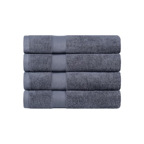 Premium Cotton Solid Plush Heavyweight Hotel Luxury Bath Towel Set, Navy  Blue - Blue Nile Mills