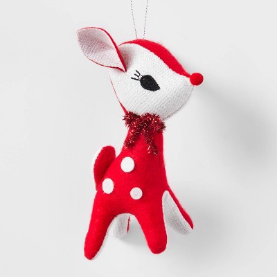 Retro Deer Christmas Tree Ornament Red - Wondershop™