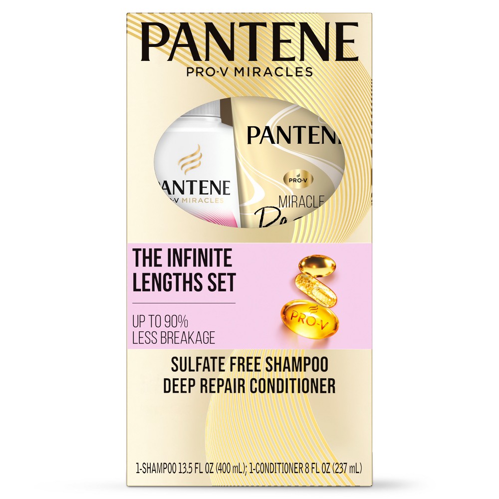 Photos - Hair Product Pantene Lengths Shampoo & Deep Conditioner Dual Pack - 21.5 fl oz/2pk 