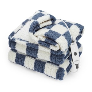 Sunbeam 50"x60" Electric Throw Nordic Faux Shearling with Foot Pocket Heated Blanket - 1 of 4