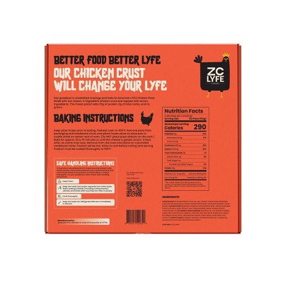 ZeroCarb LYFE High Protein Low Carb Gluten Free Thin Crust Frozen Buffalo Chicken Style Pizza - 8.0oz