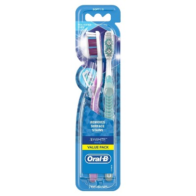 Oral-B 3D White Vivid Manual Toothbrushes Soft Bristles - 2ct : Target