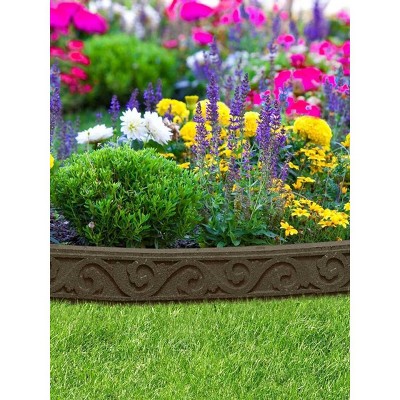 Scroll Recycled Rubber Landscape Edging 4ft - Gardener's Supply Company
