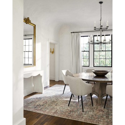 Hauteloom Marlene Damask Brown & Blue Area Rug