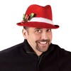 Fun World 3.5" Red and White Fedora with Plush Women Christmas Santa Hat - One Size - 3 of 4