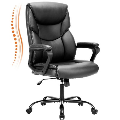 GlasFlength Seating Sets with Adjustable Armrest, Lumbar Support and Strong Metal Base, for home or office, Black, 21.85"* 21.65"*44.48"