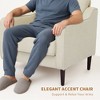 Mid-Century Modern Accent Chairs,Modern Linen Fabric Armchair for Living Room,Comfy Sofa Chairs with Scooped Arms, for Office Bedroom Reading Spaces - 4 of 4