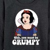 Women's - Disney Princess - You Must Be Grumpy Lightweight French Terry Wide Neck Long Sleeve Shirt - 2 of 4