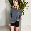 Anna-Kaci Women's Crew Neck Long Sleeve Knit Sweater with Contrast Trim and Ribbed Hem - 4 of 4