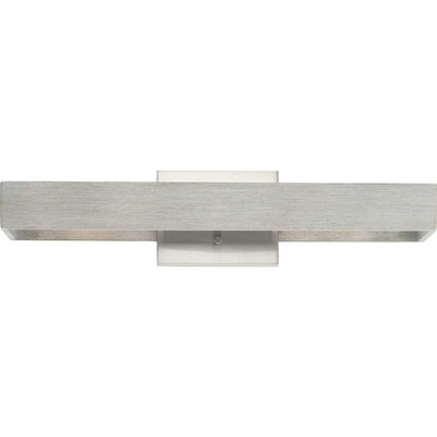 Boundary Brushed Nickel and Oak 24" Wall Sconce