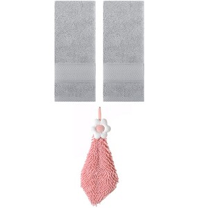 REGALWOVEN 3 Pcs Soft Absorbent Hand Towel Bathroom Decorative Set - 1 of 4