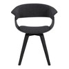 FurniFact,Mid-Century Modern Dining Chair with Black Wood Finish and Charcoal Fabric - 3 of 4