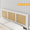 Rattan Bed Frame,  Metal Platform Bed with Natural Rattan Headboard Footboard and Silent Metal Slats Suppor - 3 of 4