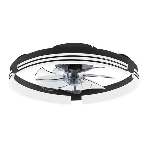 Itopfox Low Profile Ceiling Fan with Lights and Remote, Flush Mount Fandelier LED Light, Dimmable 3000K-6000K, 6 Wind Speeds, Quiet Reversible Motor - 1 of 4