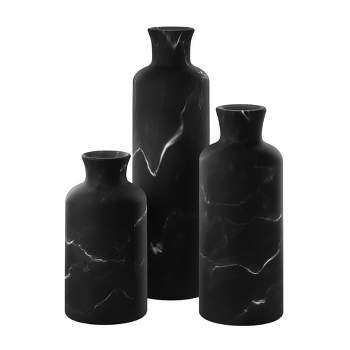 Creative Scents Matte Black  Vase Set