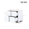 Contemporary 2-Drawer Nightstand with Mirrored Fronts and Durable MDF Build for Bedroom or Living Room Accent-Cuddlewood - 4 of 4