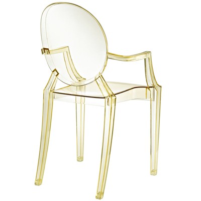 Casper Yellow Acrylic Modern Dining Armchair