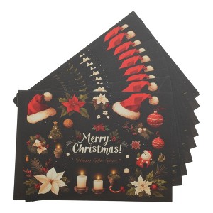 Unique Bargains Christmas Greeting Card Multicolor 4.5" x3.1 " 10 Pcs - 1 of 4