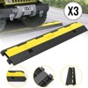 VEVOR 3 Pcs 2-Cable Rubber Electrical Wire Cover Cord Protector Ramp 11000 lbs, Black&Yellow - 2 of 4