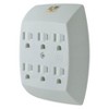 Stanley 30346 6-Outlet Wall Tap with Grounded 6-Outlet Wall Adapter, White