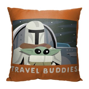 Disney Star Wars The Mandalorian Traveling Buddies Throw Pillow 18x18 Inches - 1 of 2
