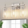 DORESshop 20 in. 3-Light Brushed Nickel Bathroom LED Vanity Light with Clear Glass Shades, Modern Lighting Fixture - 4 of 4