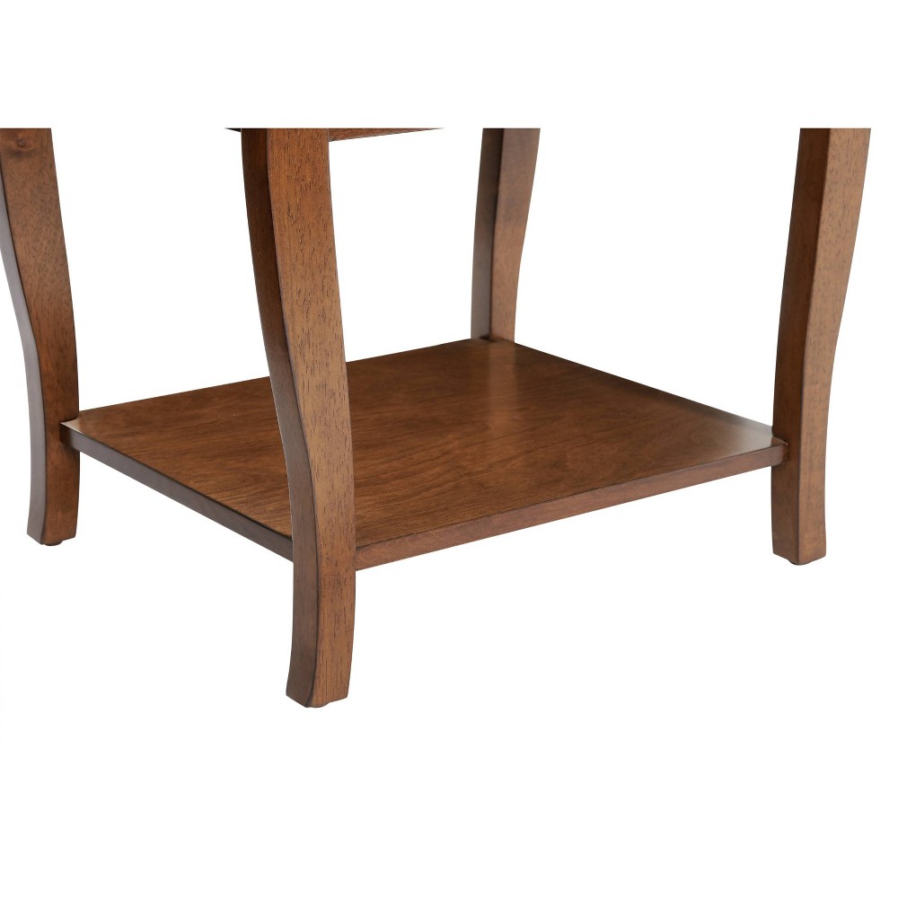 Photos - Dining Table Aurora Solid Wood 2-Shelf Side Table Hazelnut - Powell