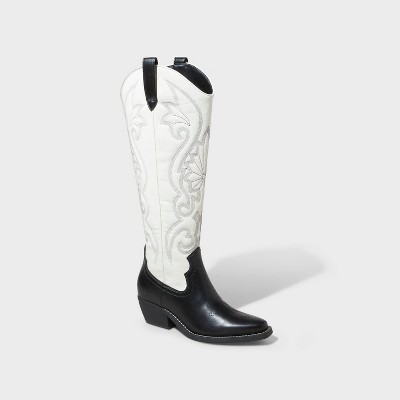 Women s Kenzi Tall Western Dress Boots Wild Fable White 9.5