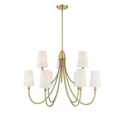 Savoy House Cameron 9 - Light Chandelier in  Warm Brass