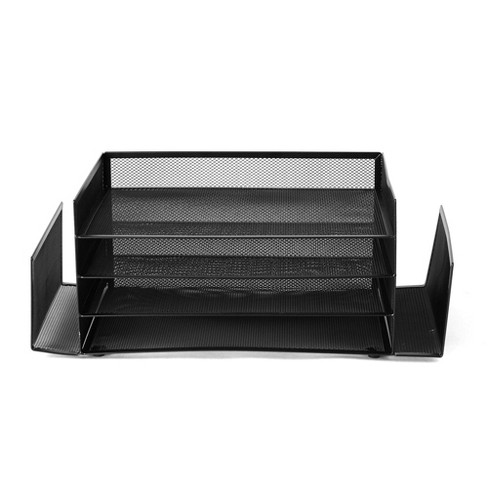 Greenco Mesh Desk Organizer Office Supplies Caddy, 6 Compartments - Black