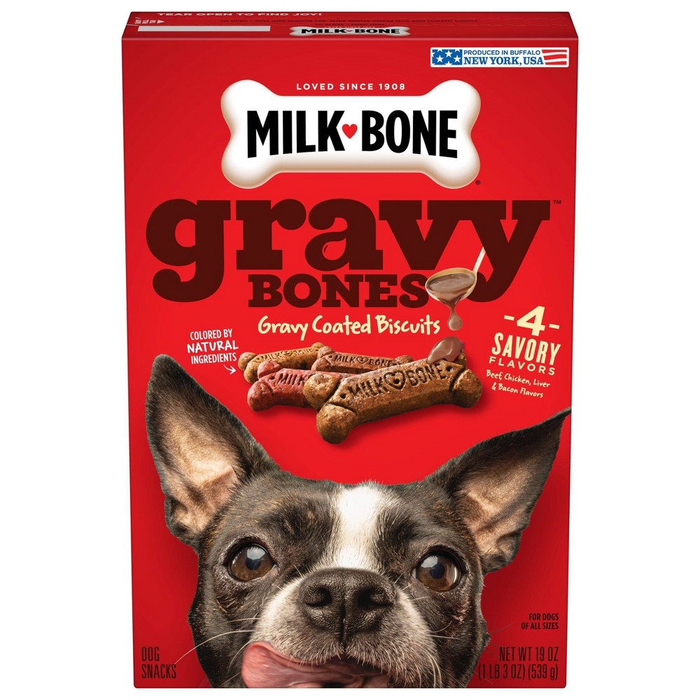Photos - Dog Food Milk-Bone Biscuits Gravy Bones with Beef, Chicken, Liver and Bacon Flavors